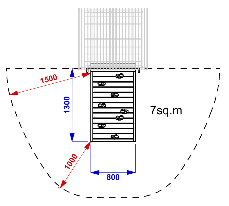 Technical render of a Climbing Ramp (1200mm)